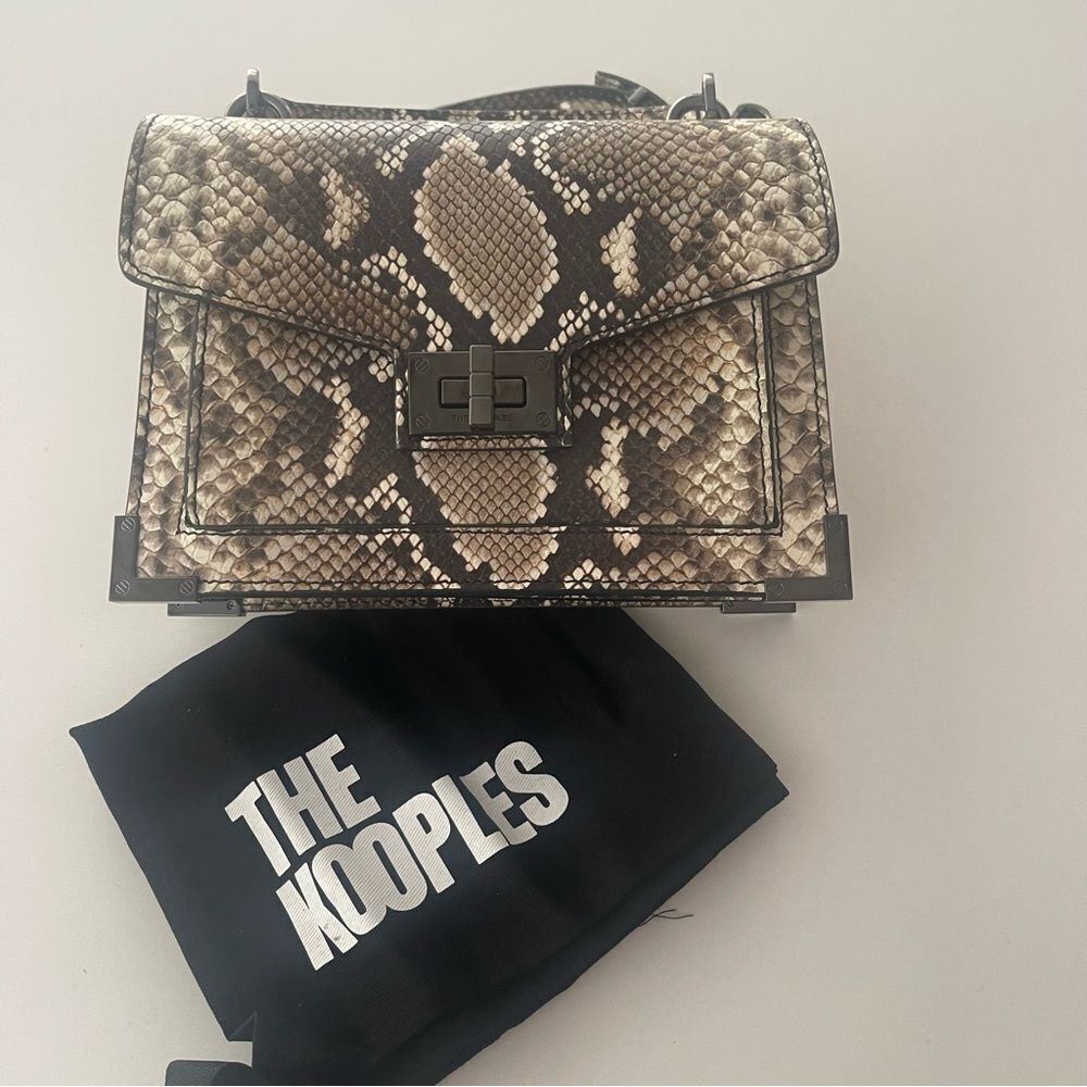 $415 The Kooples Emily Small Python Embossed Leather Handbag NWT - Picture 5 of 9